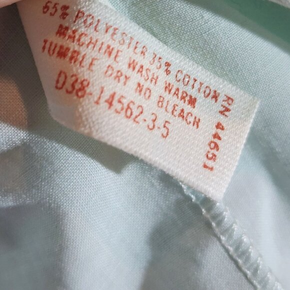 Vintage 60s 70s Sears Nightgown Robe & Shirt 3pc Set Blue Floral Lace Size S/M - Picture 10 of 10